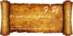 Friedrich Szabolcs névjegykártya