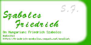 szabolcs friedrich business card